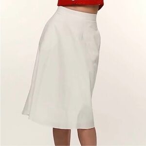 Alexia Admor A-Line Midi Skirt in White- Size 12